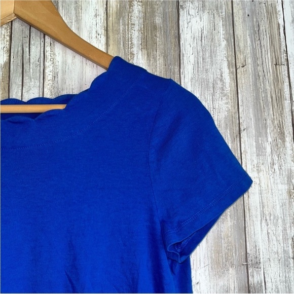 Talbots Blue Scalloped Edge Tee - Picture 2 of 3